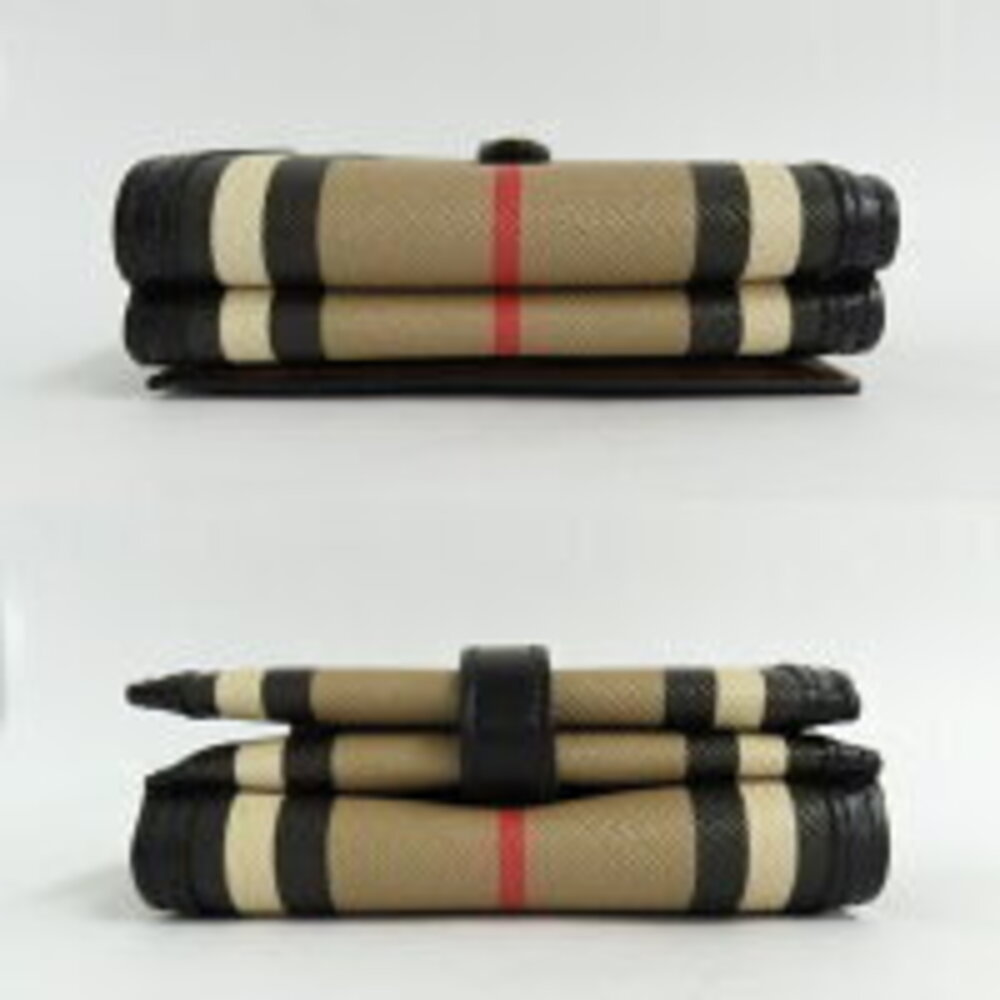 Burberry coated beige white Icon Luna striped black wallet canvas Stripe - Picture 2 of 7
